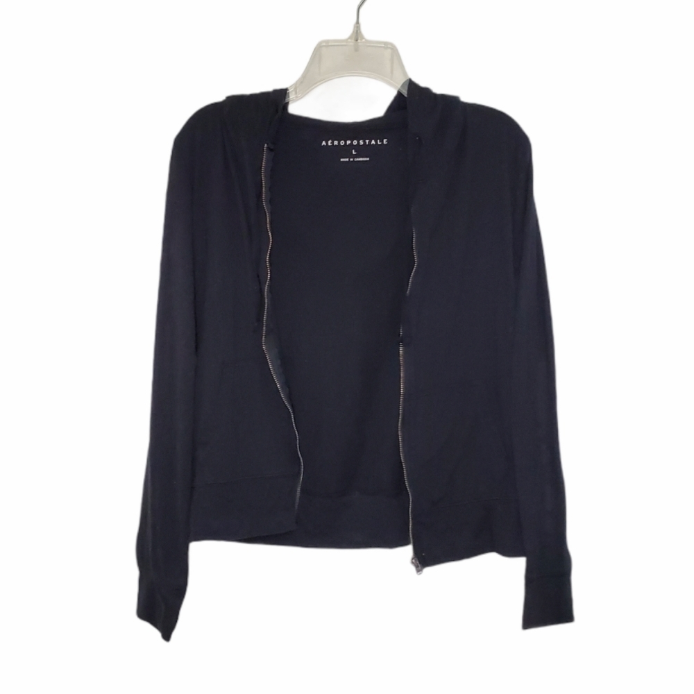 Aeropostale Lightweight Zipper Hoodie Blac…